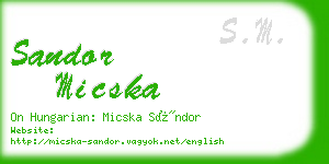 sandor micska business card